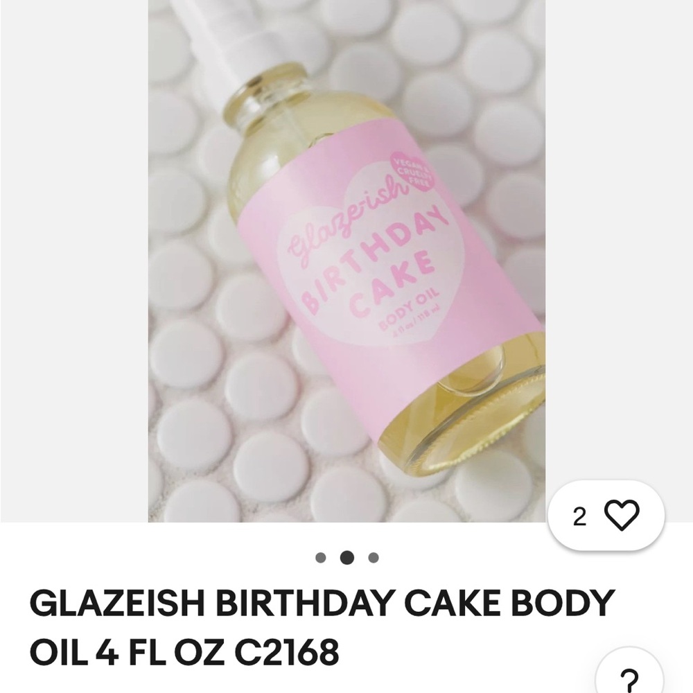 Glazeish Birthday Cake Body Oil - Soft Pink